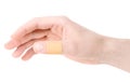 Adhesive bandage on finger Royalty Free Stock Photo
