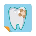 adhesive bandage on tooth. Vector illustration decorative design