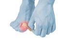 Adhesive Healing plaster on foot finger. Royalty Free Stock Photo