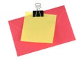 Adhesive note and envelope