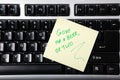 Adhesive Note on keyboard Royalty Free Stock Photo
