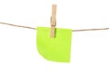 Adhesive Note Paper on Clothes Line Royalty Free Stock Photo