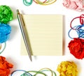 Adhesive note and pen Royalty Free Stock Photo
