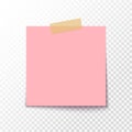 Adhesive note sticker. Blank office paper for notice. Empty paper sticker Royalty Free Stock Photo