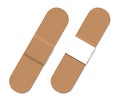 Adhesive plaster bandage, realistic vector illustration. First aid band for wound care