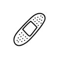 adhesive plaster doodle icon, vector color line illustration