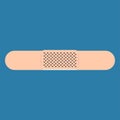 Adhesive plaster flat icon style isolated on blue background. Royalty Free Stock Photo