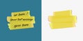 Vector yellow adhesive tape paper stirpes on transparent background. Royalty Free Stock Photo