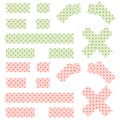 Tape pointed pattern - green and red