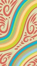 Background with stripe lines and swirling shaped vector art
