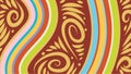 Background with stripe lines and swirling shaped vector art