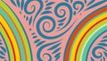 Background with stripe lines and swirling shaped vector art