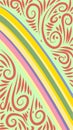 Background with stripe lines and swirling shaped vector art