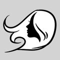 Salon Hair and beauty logo template silhouete woman potrait Royalty Free Stock Photo