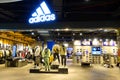 Adidas logo sports retail shop front