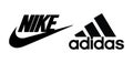 Adidas and Nike logos printed on paper