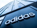 Adidas Sportswear logotype on the facade of European headquarters