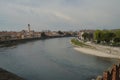 Adige River Seen From Inside The Walls Of Castelvecchio Castle In Verona. Travel, holidays, architecture. March 30, 2015. Verona, Royalty Free Stock Photo