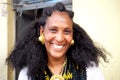 Adigrat, Ethiopia - 6 June 2019 : Ethiopian Irob woman in traditional dress, with gold earings and necklace