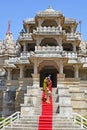 Red Carpet Entrance Steps, Adinath Jain Temple, Ranakpur, Sadri, Rajasthan, India