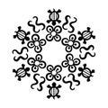 Adinkra Symbols . Round vector illustration with ancient tribal ethnic symbols.