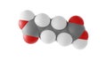 adipic acid molecule, gluconolactone, hexanedioic acid, molecular structure, isolated 3d model van der Waals