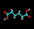 Adipic acid molecule isolated on black