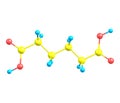 Adipic acid molecule isolated on white