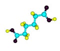 Adipic acid molecule isolated on white