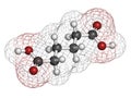 Adipic acid nylon building block molecule. Monomer used in production of nylon polyamide polymer. Atoms are represented as spheres