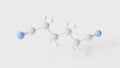 adiponitrile molecule 3d, molecular structure, ball and stick model, structural chemical formula dinitrile