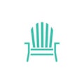 Adirondack chair vector. Adirondack icon Royalty Free Stock Photo