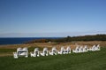 Adirondack Chairs Overlooking Lake Michigan Royalty Free Stock Photo