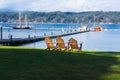 Adirondack Chairs Alderbrook Lake Puget Sound Resort Royalty Free Stock Photo