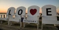 Adirondack Chairs Spell out LOVE at Chincoteague, Virginia