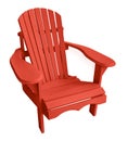 Adirondack Muskoka chair Red. wooden. isolated on white background