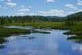 Adirondack Park, New York, USA: View of mountains from the shore of Raquette Lake Royalty Free Stock Photo