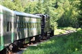 Adirondack Scenic Railroad train in Adirondacks, NY Royalty Free Stock Photo