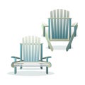 Adirondack wooden chair front and back