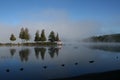Adirondacks, gazebo at Big Moose Lake, NY Royalty Free Stock Photo