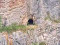 Adit in old abandoned limestone quarry Velka Amerika Royalty Free Stock Photo