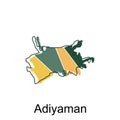 Adiyaman map on white background, Turkey map flat icon, vector illustration design template