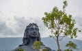 Adiyogi Shiva statue Coimbatore with velliangiri mountains background