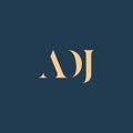 ADJ abstract letter logo design Royalty Free Stock Photo