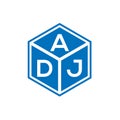 ADJ letter logo design on black background. ADJ creative initials letter logo concept. ADJ letter design Royalty Free Stock Photo