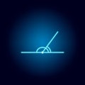 adjacent angles icon in neon style. geometric figure element for mobile concept and web apps. thin line icon for website design