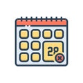 Color illustration icon for Adjourn, postpone and respite Royalty Free Stock Photo