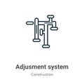 Adjusment system outline vector icon. Thin line black adjusment system icon, flat vector simple element illustration from editable Royalty Free Stock Photo