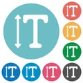 Adjust font height flat round icons Royalty Free Stock Photo