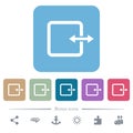 Adjust item width flat icons on color rounded square backgrounds